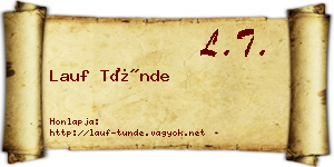 Lauf Tünde névjegykártya