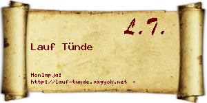 Lauf Tünde névjegykártya
